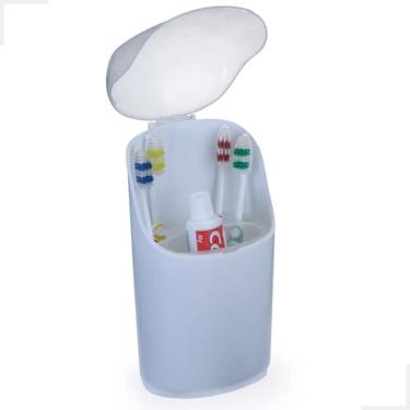 Imagem de 2X Porta Escovas De Dente E Pasta Arthi 1535 Com Tampa Branc