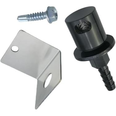 Imagem de Kit de suporte de válvula de rolagem para ventilação do tanque de combustível de mangueira 5/16 com válvula de retenção de rolagem de montagem remota (preto)