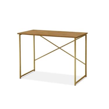 Imagem de Aparador Steel 90 Cm Estilo Industrial Com Pés Em Aço Dourado-naturale