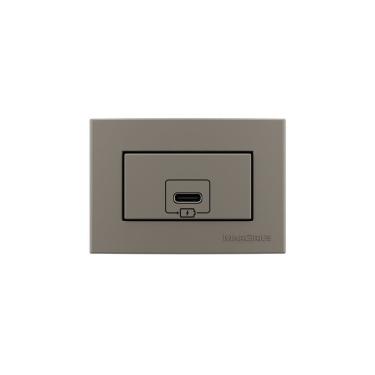 Imagem de Placa Para Móveis 65x45 E Tomada Carregador Usb-c Margirius Sleek Colors 2a 10w Argila Argila