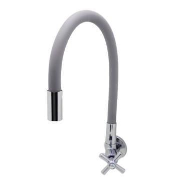 Imagem de Torneira Gourmet Cozinha Parede Flexível Colorida Cinza 1/4v