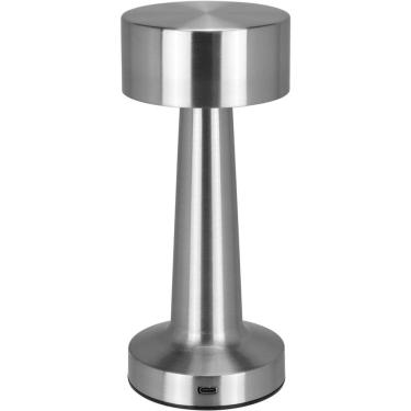 Imagem de Luminaria De Mesa Decorativa Led Usb Metal Prata 22x9x9cm