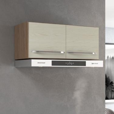 Imagem de Armário Aéreo Modulado Geladeira Paris 2 Portas Nogal/salina