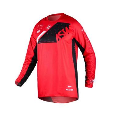 Imagem de Camisa Motocross ASW Image Karma Vermelho Off Road Trilha, Vermelho Pr