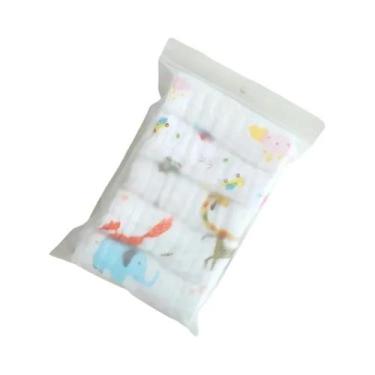 Imagem de Toalha De Rosto De Algodão Macio Para Bebês Com 6 Camadas 30x30CM Lenç