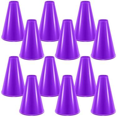 Imagem de Megafone de plástico roxo Woanger de 12 peças, 20x13cm, festa