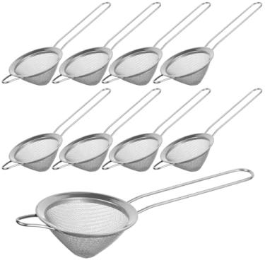 Imagem de 9 peças de coador de coquetel de aço inoxidável, coador de barra de malha fina de 8,5 polegadas/21,5 cm, conjunto de coador de bartender, coador profissional para bar doméstico