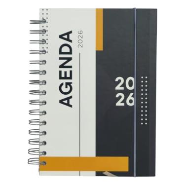 Imagem de Agenda Diária 2026 Pets, 21x14cm, 168 Folhas, Capa Dura, Espiral, Estampa Cachorrinho e Gatinho (Modelo 10)