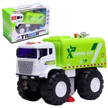 Imagem de Caminhão de Lixo Lança Água Fricção com Luz e Som - Castela - CASTELA 