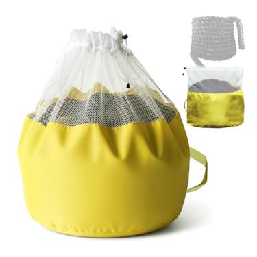 Imagem de J Bryant Bolsa de armazenamento extra grande para corda de batalha – Saco de transporte resistente para cordas de treinamento, cordas de pular e acessórios de academia (amarelo)