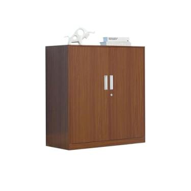Imagem de Armário de Arquivos Armário de arquivo escritório com bloqueio armário armazenamento informações 1mm espessura ferro casa varanda ferramenta(Brown)