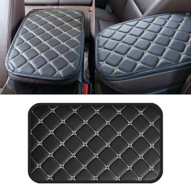 Imagem de Couslcd Almofada para console central de carro, capa de proteção universal de couro PU à prova d'água para apoio de braço de carro, acessórios de decoração de interiores de carro universais