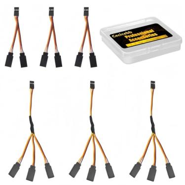 Imagem de Cecicebb Servo Y Harness Splitter Cable 3 Pin Connector Wire Male to Female Extension Lead Compatible with JR Futaba servo Extension Cable for RC Car Airplanes