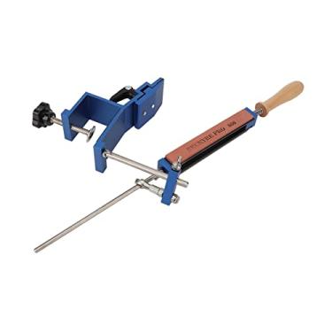 Imagem de Akozon Profissional de Afiador de Facas de Cozinha Com 4 Pedras de Amolar - Design de ângulo Fixo, Aço Inoxidável, Operação Automática para Afiação Rápida e Eficiente