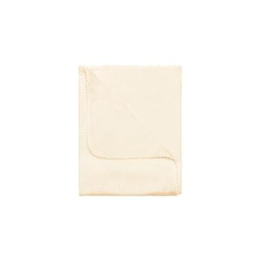 Imagem de Manta Cueiro Bebê Malha com Pompom 70x80cm - Lace Brazil, Palha