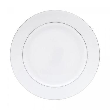 Imagem de Prato Fundo 21Cm Sopa Monâco Porcelana Borda Prateada Wolff