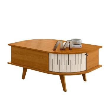 Imagem de Mesa De Centro Retrô Indianápolis - 7 Decor Cinamomo E Off White