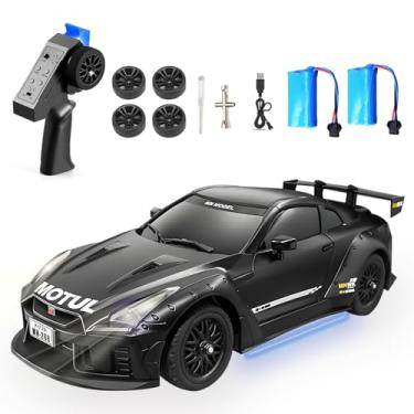 Imagem de Authticar 1:16 2.4G RC Drift Car with Gyro, LED Lights, Interchangeable Tires, Remote Control Car for Adults and Kids (2 Batteries)