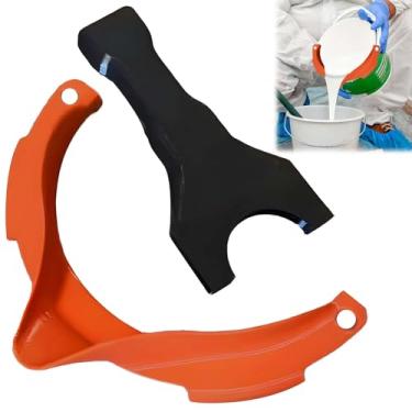 Imagem de Bico de derramamento de tinta sem gotejamento com raspador - sem bagunça, reutilizável, ajuste universal para latas de cerveja, quarto e galão