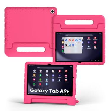 Imagem de CCambro Capa infantil para Samsung Galaxy Tab A9+/A9 Plus 27.9 cm 2023 (Modelo: SM-X210/X216/X218), adequada para crianças e à prova de choque, capa de espuma leve e durável com alça conveniente