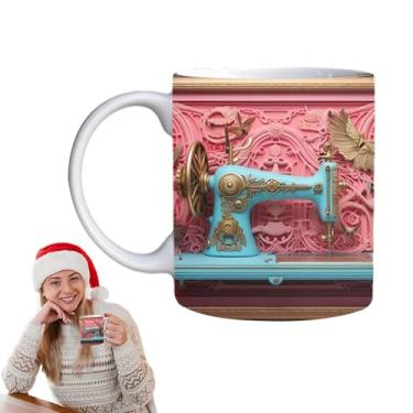 Imagem de Caneca da máquina de costura, caneca de costura engraçada - Copo de água de cerâmica - 3DUnique novidade multiuso para máquina de lavar louça e caneca de café segura para micro-ondas para