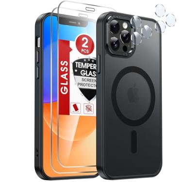 Imagem de LeYi Capa para iPhone-12-Pro-Max: [Protetor de tela X2+ Capa de câmera X2] Capas para celular 12Pro Promax compatíveis com Magsafe Funda para iPhone12 Pro Max, proteção magnética, resistente, fina