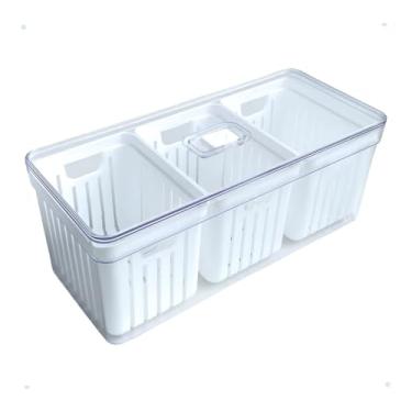 Imagem de Organizador Geladeira Cozinha Armário 3 Cestos Grandes 6,8 Litros Acrílico Transparente – Multiuso