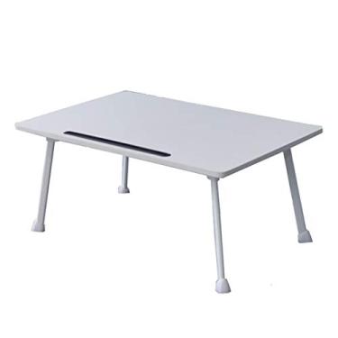 Imagem de Mesa de computador dobrável, mesa de café, mesa de cama de dormitório universitário, mesa pequena para janela de sacada, para dormitório, cama, casa, tatami, 5 cores, 40 x 60 x 28 cm (cor: A) (A)