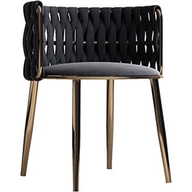 Imagem de Cadeira de jantar Cadeira de vestir moderna para sala de maquiagem, cadeira de vestir, sala de recepção, cadeira traseira, cadeira de jantar, cadeira de sala de estar, soldagem de metal (cor: cinza