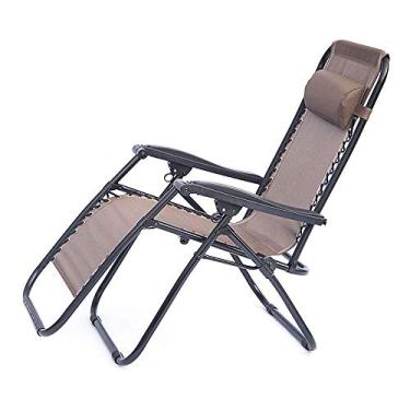 Imagem de Cadeira de balanço dobrável com travesseiros e apoios de braços, cadeira reclinável relaxante para cadeiras de praia de sala de estar, pátio e terraço