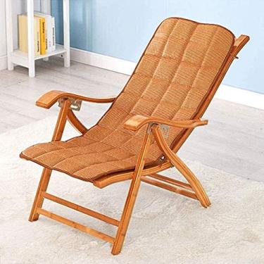 Imagem de Espreguiçadeira, cadeiras reclináveis, espreguiçadeiras, cadeiras de acampamento, cama de bambu reclinável, ajustável em 6 posições, espreguiçadeira dobrável com encosto de cabeça ergonômico curvo