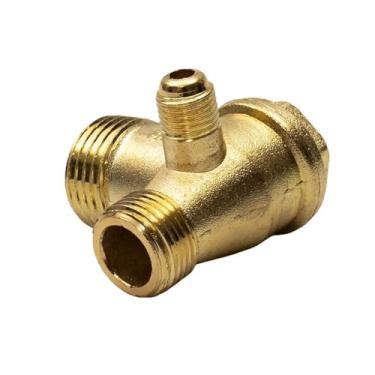 Imagem de Compressor de ar 3 portas conector de válvula de retenção de liga de zinco 20 * 16 * 10 válvula de retenção de rosca macho de substituição para peças de compressor de ar