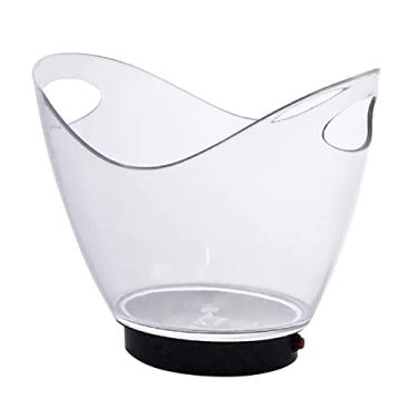 Imagem de Balde de gelo gradiente com luz LED colorida transparente, bebedouro para vinho, água, entretenimento, suporte para garrafa de vinho de vidro