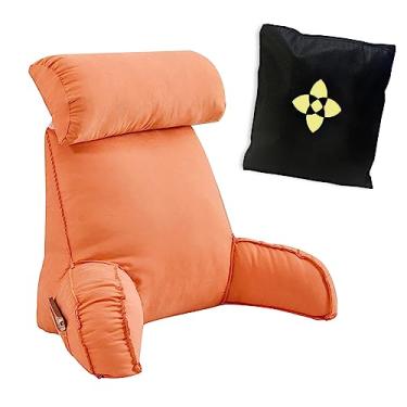 Imagem de JOEUQK Travesseiro de leitura para descanso de cama, almofadas de braço de cadeira de cama, travesseiro de apoio lombar, almofada de descanso de costas, travesseiro de descanso de cama com capa