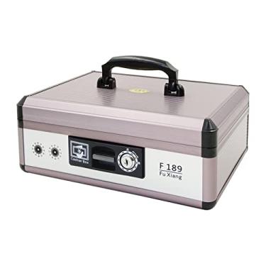 Imagem de YWangQiang SAFECash Box Caixa de dinheiro com bandeja de dinheiro Caixa de metal segura com chave organizador de economia de dinheiro - Caixa de segurança com bandeja de moedas F189 Caixa de dinheiro