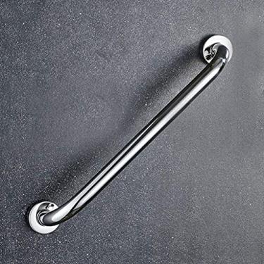 Imagem de LUOFDCLDDD Barra de apoio de segurança, barras de apoio cromadas polidas de 40 cm para banheiras e chuveiros, trilho de suporte antiderrapante de montagem na parede para deficientes e idosos/prata/40