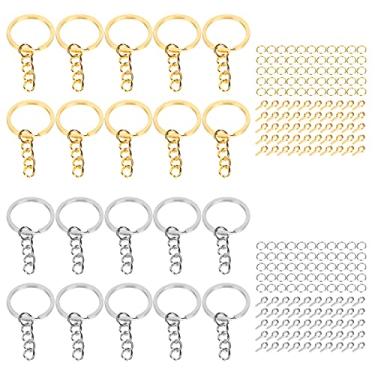 Imagem de Acouto Conjunto de Anéis de Chaveiro Divididos de 220 Unidades, Projetos de Artesanato - Inclui Letras, Números, Pingentes, Alfinetes e Unhas de Garra Chaveiros e Acessórios Personalizados