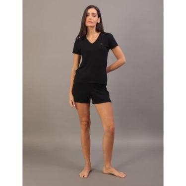 Imagem de Pijama Feminino Camiseta e Short Canelado Calvin Klein Underwear-Feminino
