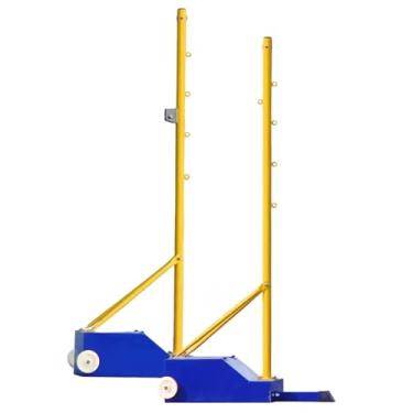 Imagem de 3FLQOOPP Conjunto combo de vôlei e badminton resistente para quintais, altura ajustável de 1,5 m a 2,1 m, fácil instalação, portátil com rodas, rede de nylon para família e esportes ao ar livre