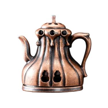 Imagem de Suporte para queimador de incenso – Suporte para queimador de bobina de cone de incenso em forma de bule de chá | Censário elegante de liga de zinco rústico para cerimônia de meditação de spa, sala de