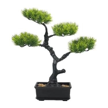 Imagem de KiBcsLic Árvore de bonsai artificial, plantas falsas com vaso, novidade, ornamento decorativo de planta verde, decoração para casa, escritório, banquete, sala