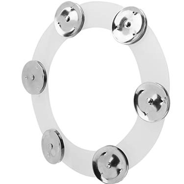 Imagem de SPYMINNPOO Címbalos de Tambor Hi Hat Pandeiro Durável Sinos de Aço Inoxidável Instrumento de Percussão Acessório para Desempenho de Conjunto de Tambor (Prata)