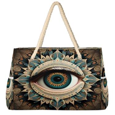 Imagem de hongjinglin Bolsa de praia grande leve dobrável roxa unicórnio linda bolsa de ombro para piscina, Cor 14, Large