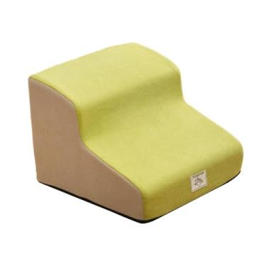 Imagem de Ioensy Escada para cães, escadas compactas para animais de estimação para cães e gatos pequenos, capa removível antiderrapante, rampa de 2 degraus para, Amarelo E Cáqui