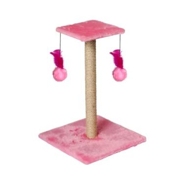 Imagem de Arranhador Para Gatos Poste com Brinquedo Gato Gigante Duplo Exclusivo (Pink)