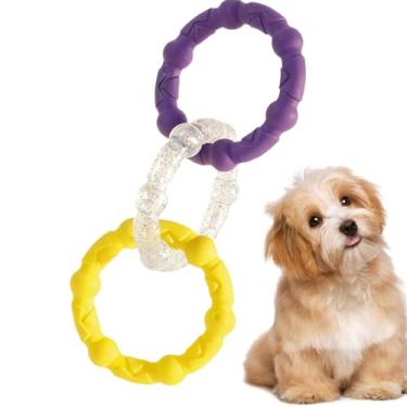 Imagem de Brinquedo de puxar para cães, jogo de exercícios com 3 anéis | Brinquedos resistentes para cães | para ambientes internos e externos, jardim, gramado, pátio, quintal, parque, praia