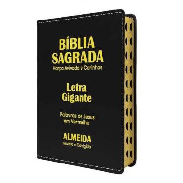 Imagem de Biblia Sagrada Letra Gigante Luxo Popular - Preta - Com Harpa - RC - R