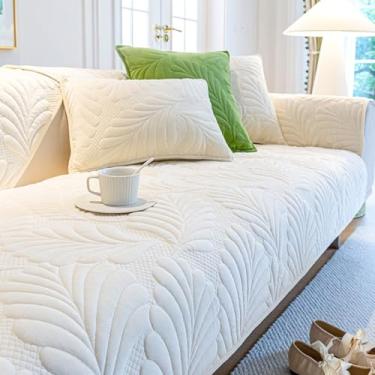 Imagem de Capas de sofá macias para sofá seccional lavável, nova capa de sofá em forma de L, canto/reclinável/capa de sofá de couro para cães, capa para sofá branca 90 x 180