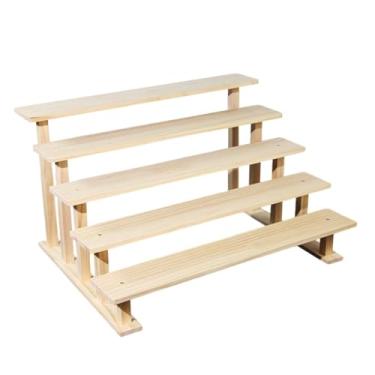 Imagem de predolo Suporte de madeira para cupcakes, expositor decorativo para figuras, organizador de perfumes para figuras, brinquedos, artesanato, festas e decoração, 5 Níveis 50cm