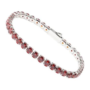 Imagem de HMJ Pulseira de tênis Moissanite para mulheres, pulseira de tênis de diamante de 4 mm/5 mm de casamento, formatura, joia de presente de aniversário para mãe/esposa, tamanho 15 a 19 cm, 6.5 inch, Aço